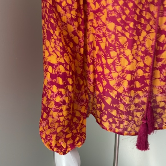 Marie Oliver multicolor silk print blouse sz XS - Picture 4 of 9